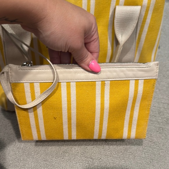 Balenciaga Yellow Striped canvas Tote - Picture 9 of 10